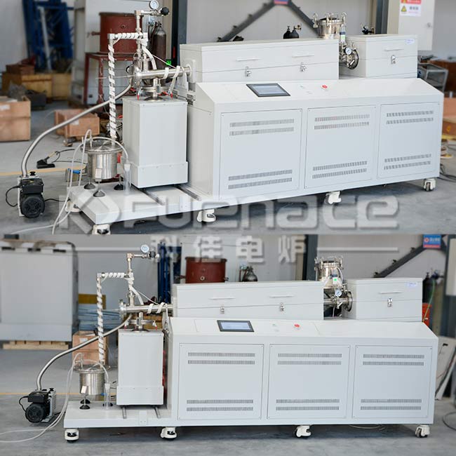 Lab Scale Elastomeric Material Pyrolysis Tube Furnace with Hopper and Impingers