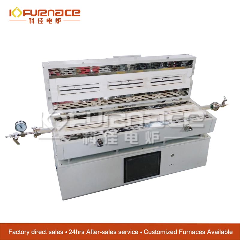 Touch screen three temperature zone tube furnace