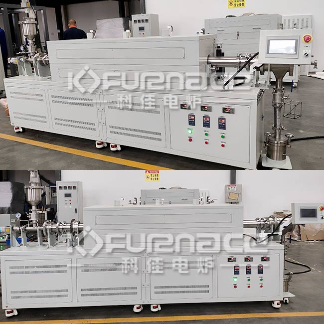 Automatic loading and unloading-three temperature zone rotary tube furnace