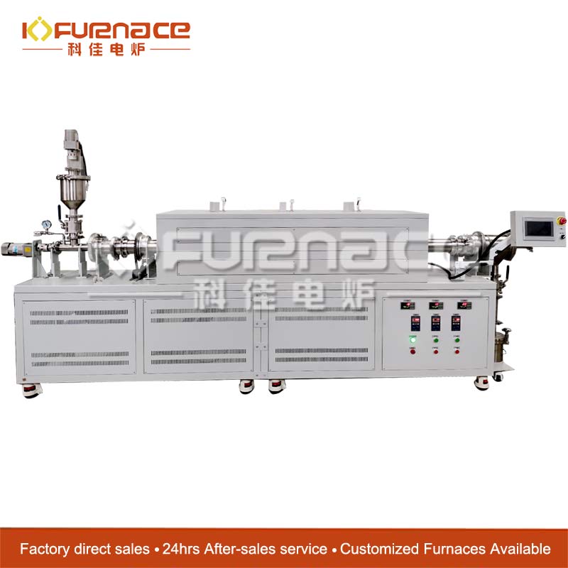 Automatic loading and unloading-three temperature zone rotary tube furnace