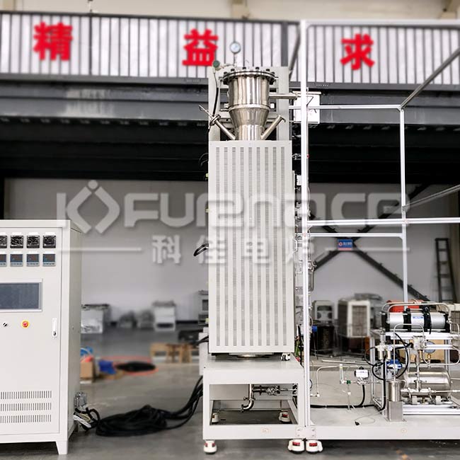 Vertical tube furnace synthesis gas pyrolysis treatment system