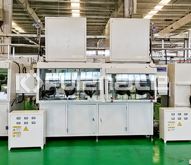 Positive electrode material atmosphere furnace with glove box